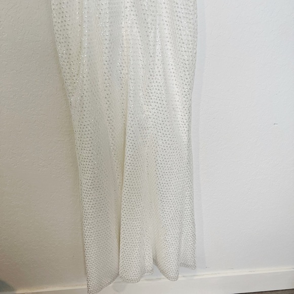 Aidan Mattox Sequined Maxi Ivory Evening Dress - Picture 7 of 8